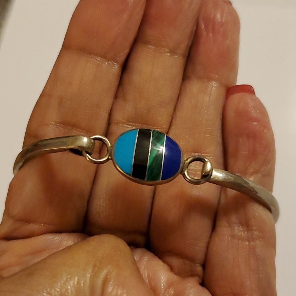 Sterling silver bangle bracelet 925 - Picture 3 of 7